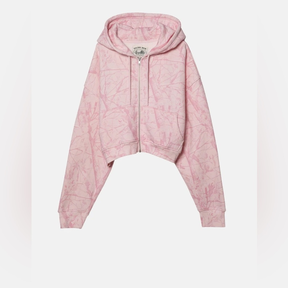 DAIRY BOY PINK CAMO ZIP UP